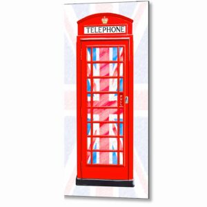 Red Phone Booth - Union Jack Design Metal Print