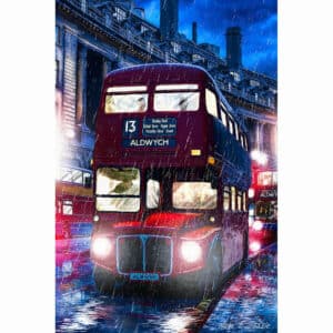 Routemaster Bus - Rainy London Art Print
