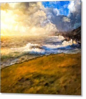 Rugged Coastal Landscape Metal Print