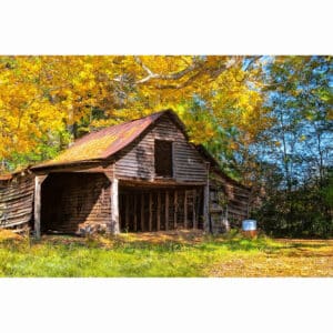 Rustic Barn - Autumn In Georgia Art Print