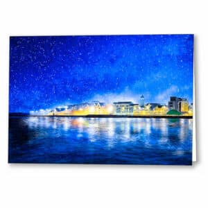 Salthill Promenade At Night - Galway Greeting Card