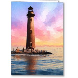 Sand Island Lighthouse - Mobile Alabama Greeting Card