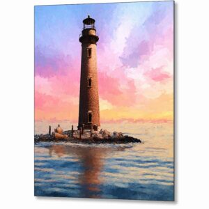 Sand Island Lighthouse - Mobile Alabama Metal Print
