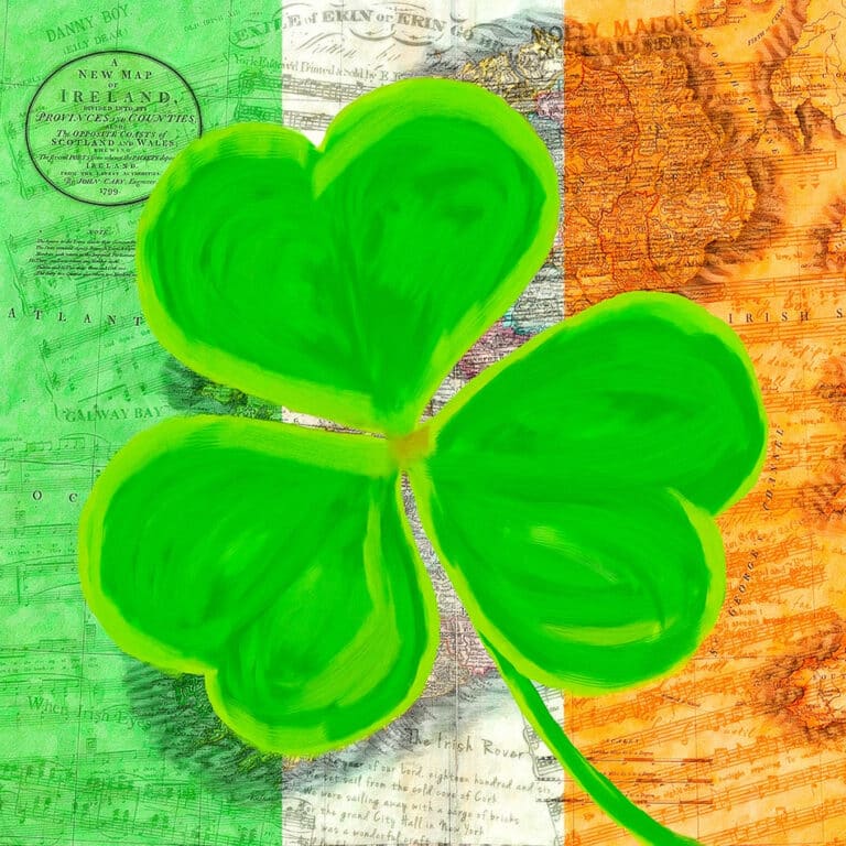 Shamrock – Irish Flag Collage Art Print
