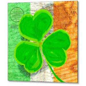 Shamrock - Irish Flag Collage Metal Print