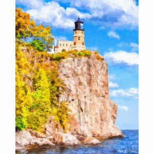 Split Rock Lighthouse - Fall Color Art Print