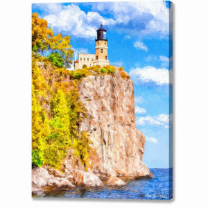 Split Rock Lighthouse - Fall Color Canvas Print