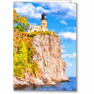 Split Rock Lighthouse - Fall Color Greeting Card