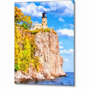 Split Rock Lighthouse - Fall Color Metal Print