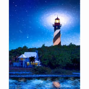 St. Augustine Lighthouse - Florida Starry Night Art Print