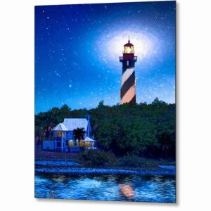 St. Augustine Lighthouse - Florida Starry Night Metal Print