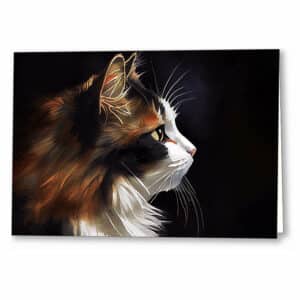 Sweet Kitty Profile - Calico Cat Greeting Card