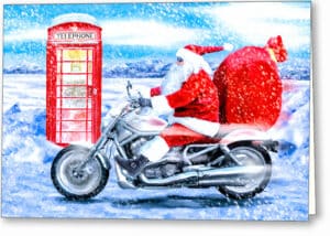 Telephone Box And Santa - British Christmas Card
