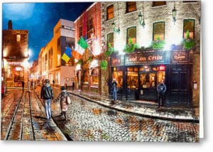 Temple Bar District - Dublin Ireland Greeting Card