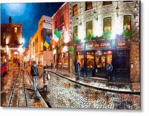 Temple Bar District - Dublin Ireland Metal Print