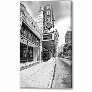 The Fox Theatre - Atlanta Black And White Canvas Print