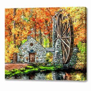 The Old Mill in The Fall - Berry College Canvas Print