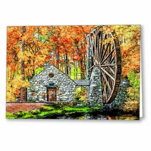 The Old Mill in The Fall - Berry College Greeting Card