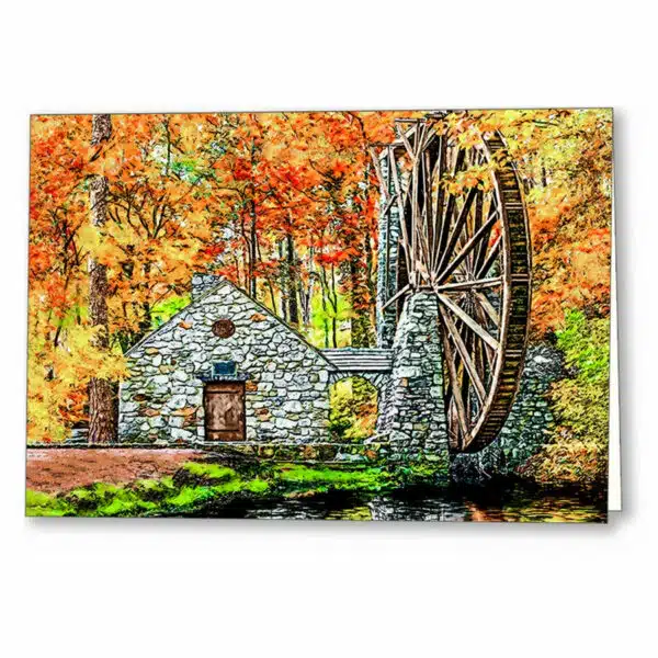 the-old-mill-in-the-fall-berry-college-greeting-card.jpg