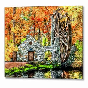 The Old Mill in The Fall - Berry College Metal Print