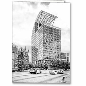 The Pinnacle - Buckhead - Atlanta Black And White Greeting Card