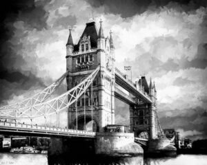 Tower Bridge - London Black And White Art Print