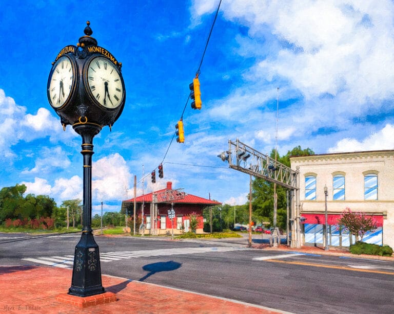 Town Clock – Montezuma Georgia Art Print