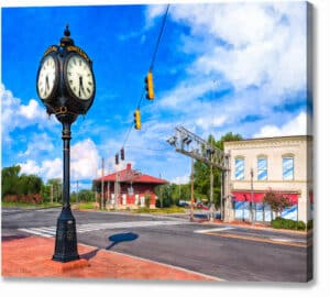 Town Clock - Montezuma Georgia Canvas Print