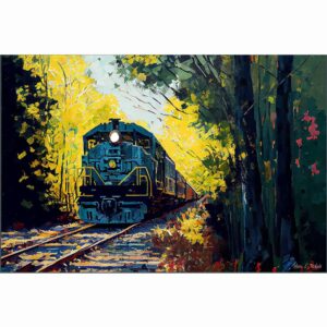 Train Traveling - Fall Foliage Art Print