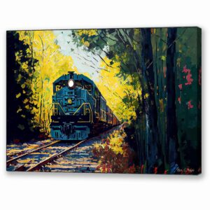 Train Traveling - Fall Foliage Canvas Print
