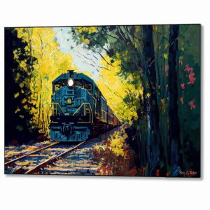 Train Traveling - Fall Foliage Metal Print