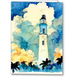Tropical Vibes - Lighthouse Greeting Card