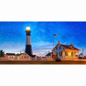 Tybee Island Lighthouse At Night - Georgia Art Print