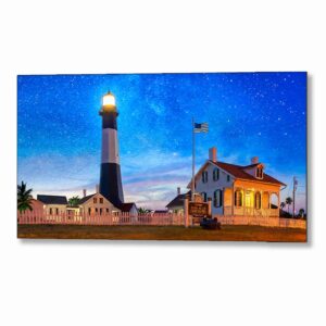 Tybee Island Lighthouse At Night - Georgia Metal Print