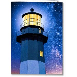 Tybee Island Lighthouse - Starry Night Greeting Card
