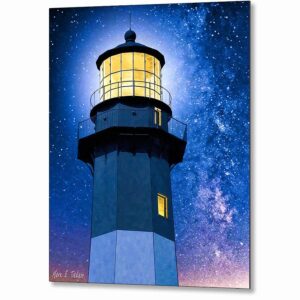 Tybee Island Lighthouse - Starry Night Metal Print