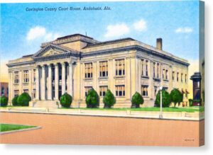 Vintage Andalusia Alabama - Courthouse Canvas Print with mirror wrap
