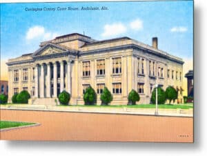 Vintage Covington County Courthouse - Alabama Metal Print