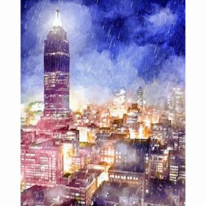 Vintage New York City - Rainy Night Art Print