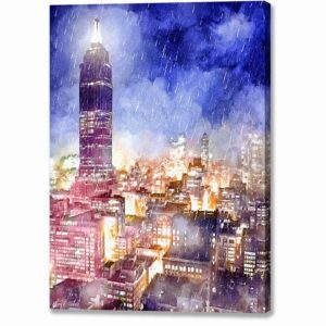 Vintage New York City - Rainy Night Canvas Print