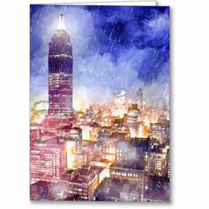 Vintage New York City - Rainy Night Greeting Card