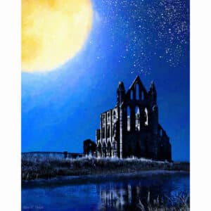 Whitby Abbey Ruins By Night - England Art Print