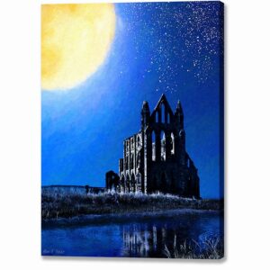 Whitby Abbey Ruins By Night - England Canvas Print