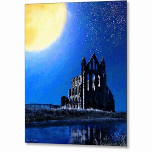 Whitby Abbey Ruins By Night - England Metal Print