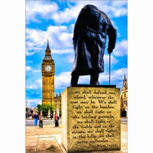 Winston Churchill Quote - Never Surrender Art Print