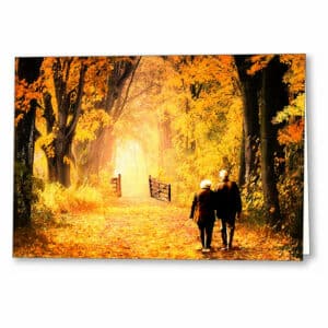 Woodland Path - Fall Foliage Greeting Card