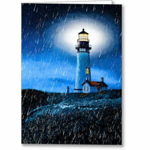 Yaquina Head Lighthouse - Oregon Coast Greeting Card