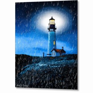 Yaquina Head Lighthouse - Oregon Coast Metal Print