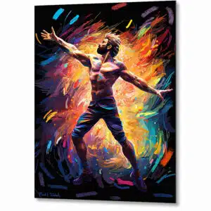 Abstract Colorful Dancer - Male Physique Metal Print