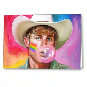 Blond Cowboy - Fun Gay Greeting Card art